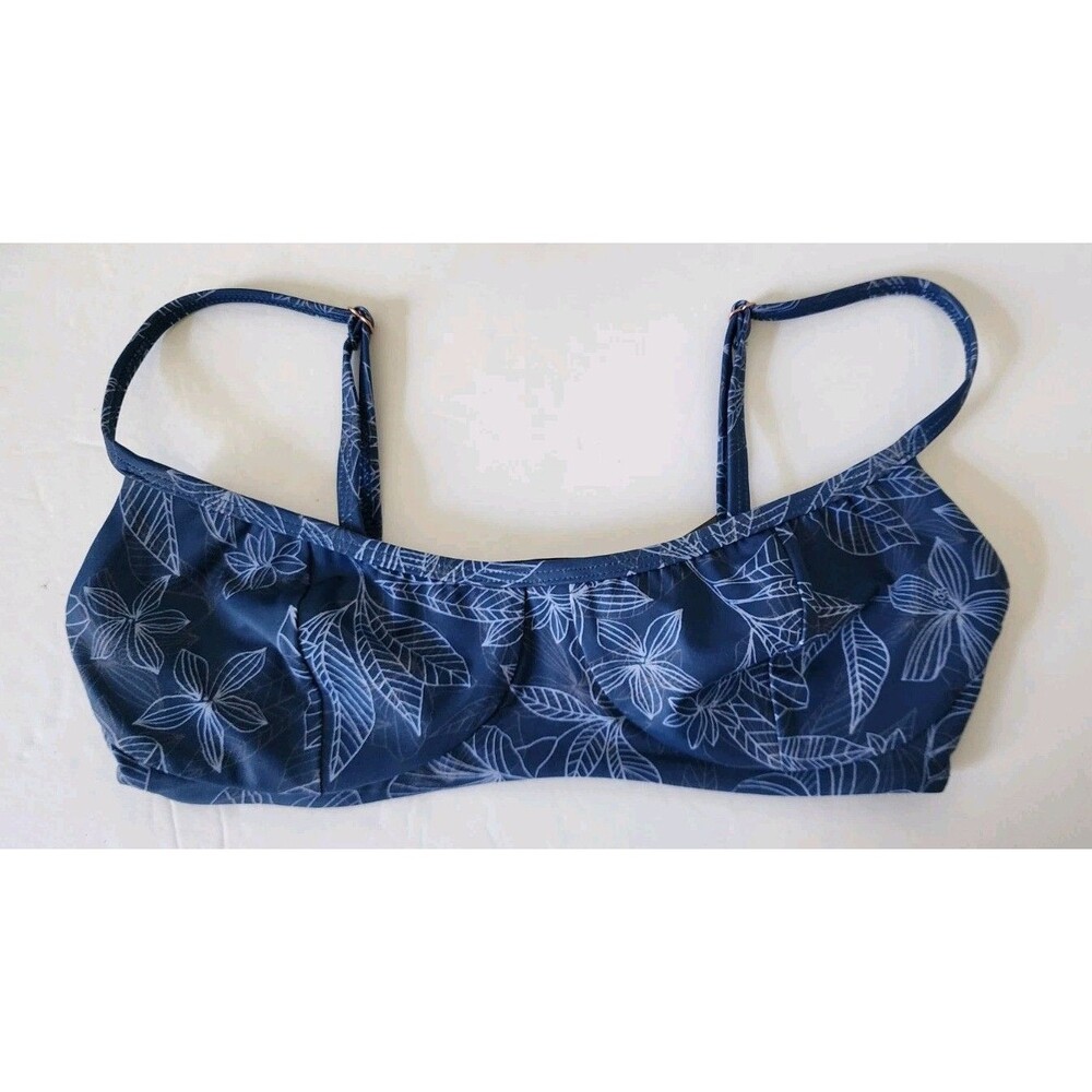 Jolyn X Eryn Krouse NWT "Makenna" Pullover  Bikini Top Blue/White Size S